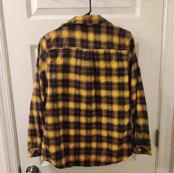 Korus Apparel Sherpa Lined Yellow Plaid Long Sleeve Button Up Shirt Size S #28 - Picture 3 of 5